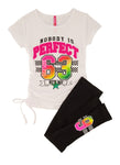 Little Girls Nobody Is Perfect But Me Chenille Patch Tee And Leggings, ,