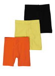 Little Girls 3 Pack Basic Solid Biker Shorts, ,