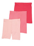 Girls 3 Pack Ribbed Biker Shorts, ,