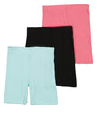 Girls 3 Pack Ribbed Biker Shorts, ,