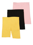 Girls 3 Pack Rib Knit Biker Shorts, ,