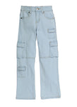 Girls Vip Cargo Wide Leg Jeans, ,