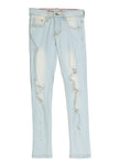 Girls Light Wash Distressed Skinny Jeans, ,