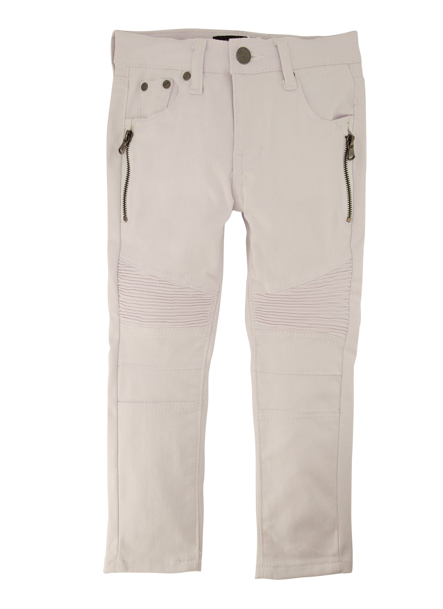 Little Boys Zip Pocket Moto Jeans, White, Size 7