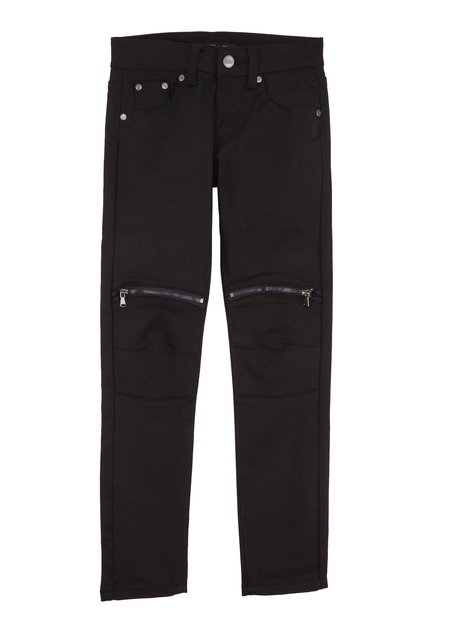Boys Hyperstretch Zip Knee Moto Jeans, Black, Size 14