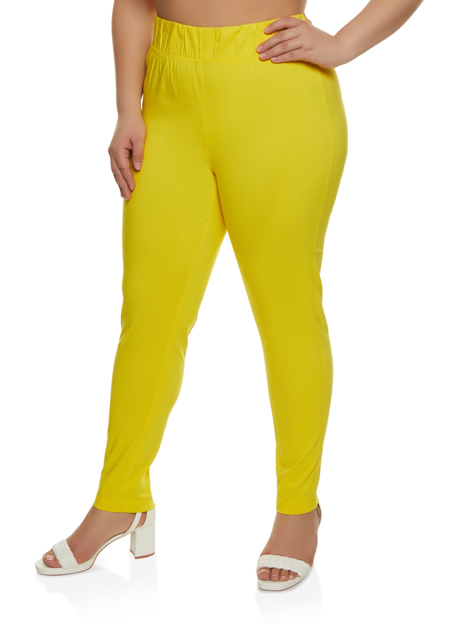 Women Plus Size yellow Sleeveless top and matching palazzo pants