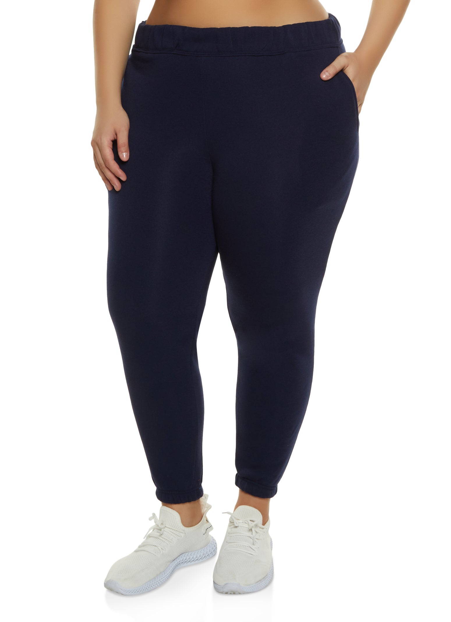 Womens Plus Basic Fleece Sweatpants,