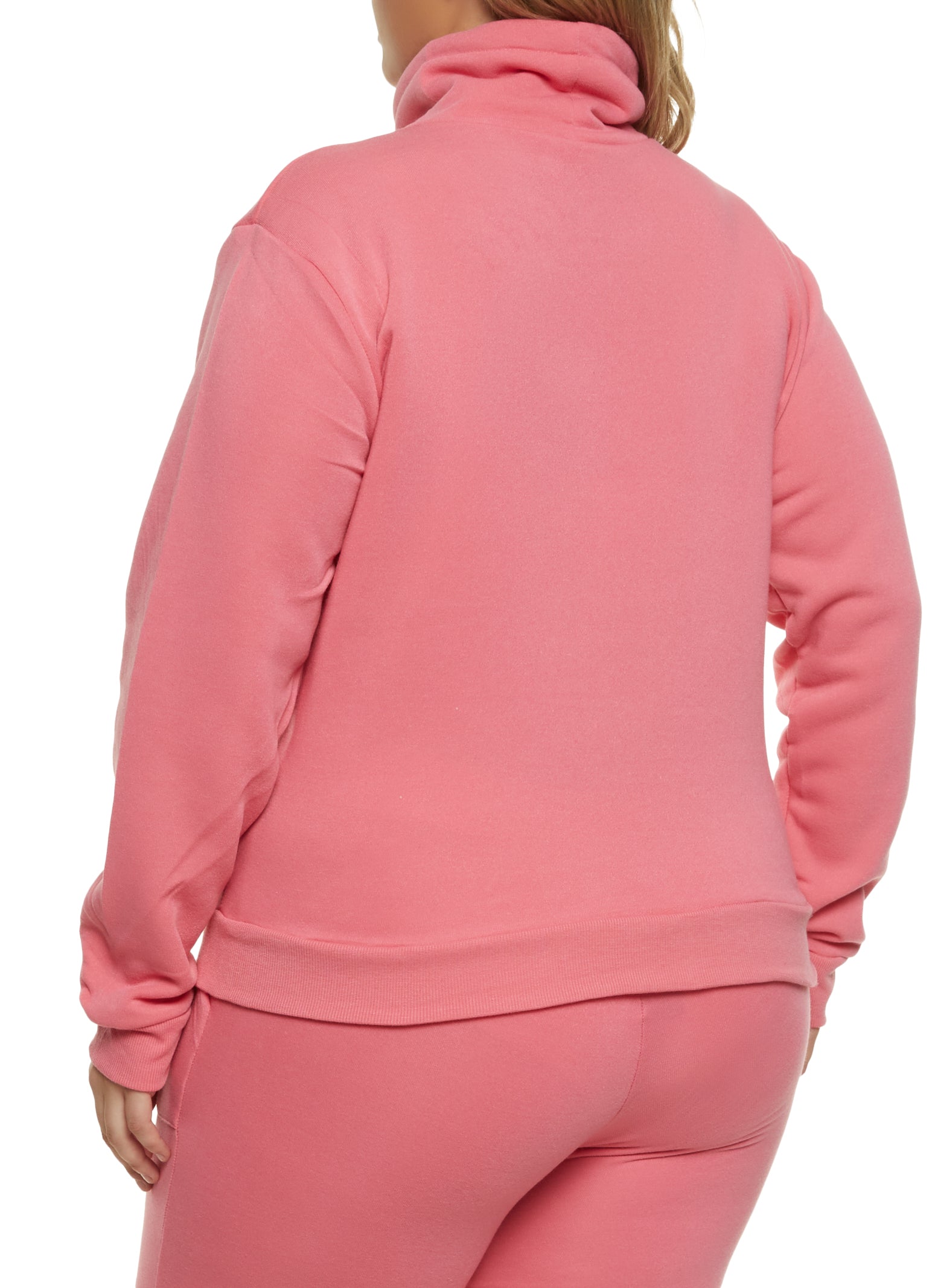 Womens Plus Fleece Funnel Neck Sweatshirt,