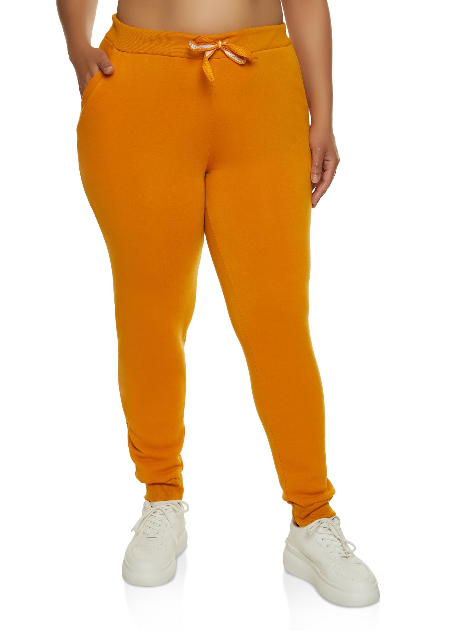 Womens Plus Size Fleece Joggers, Orange, Size 3X