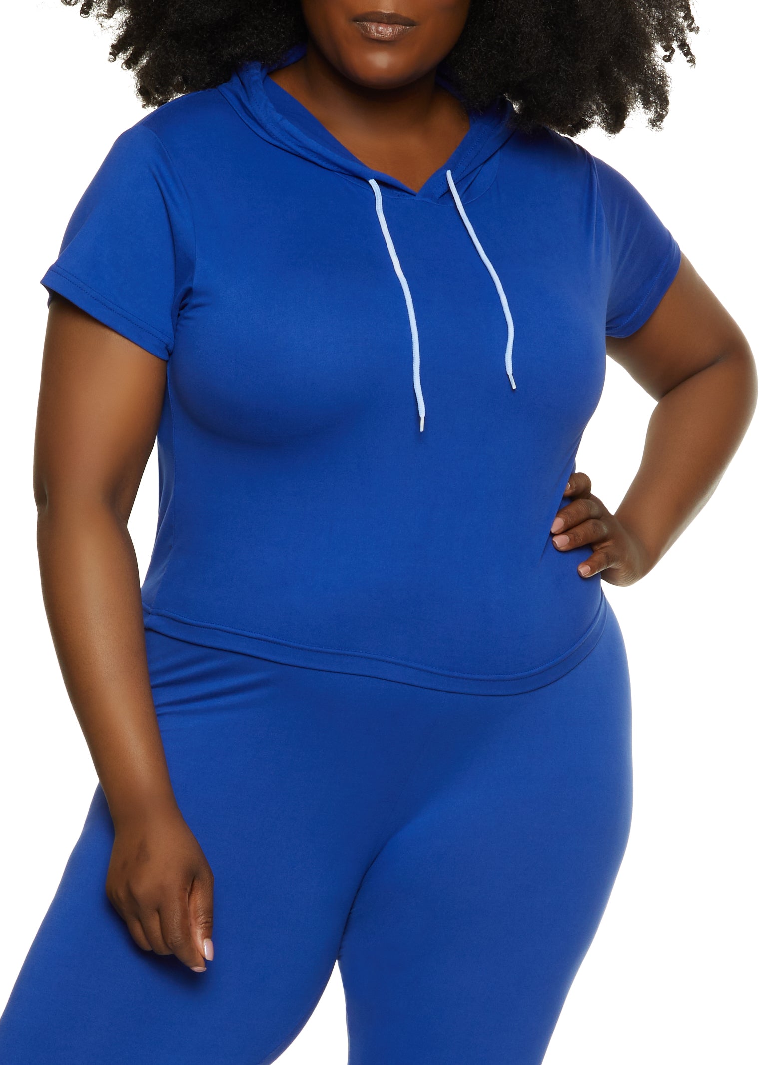 Plus Size Soft Knit Hooded Top