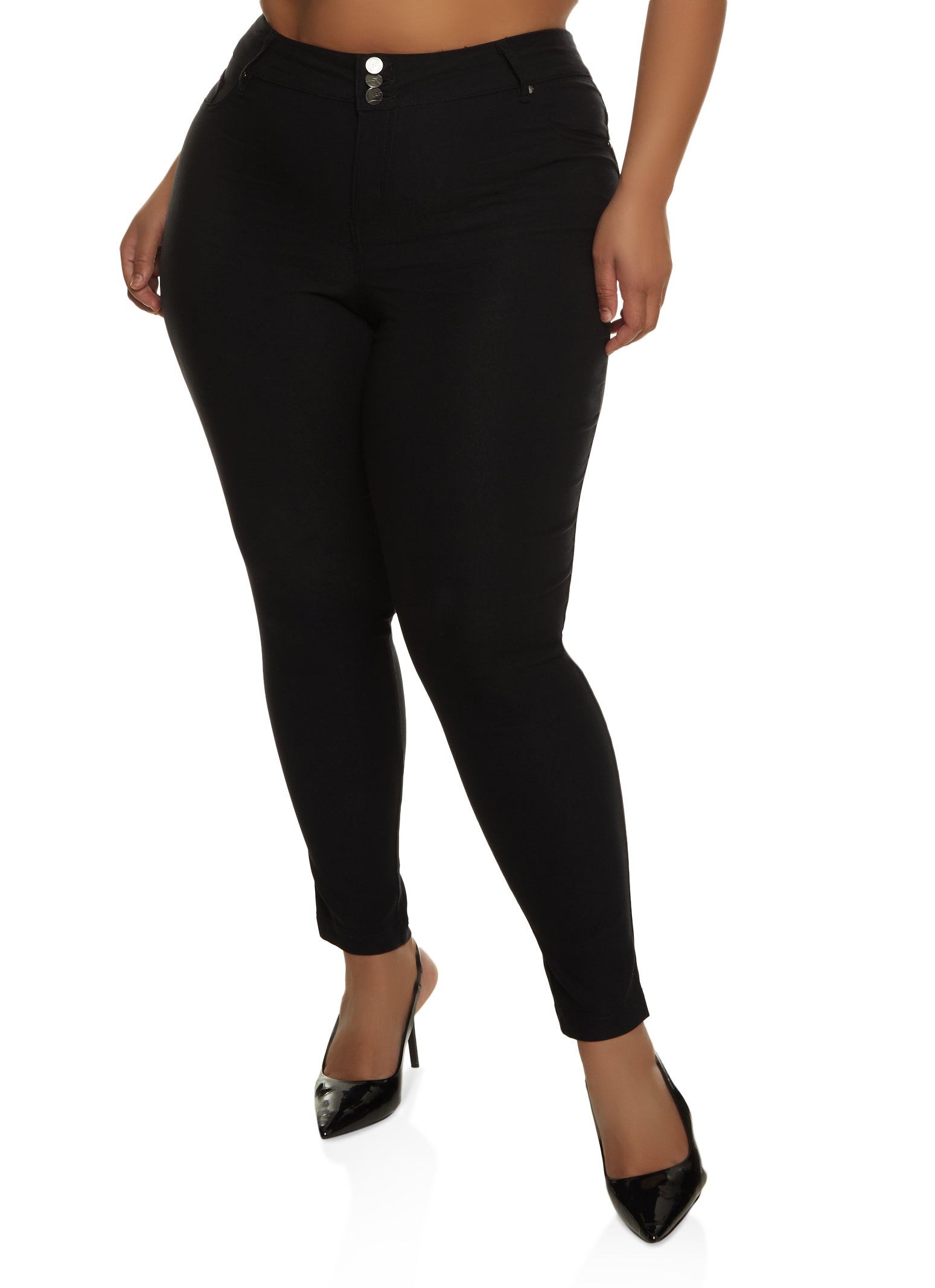 Plus Size Drawstring Cargo Pocket Sweatpants - Black