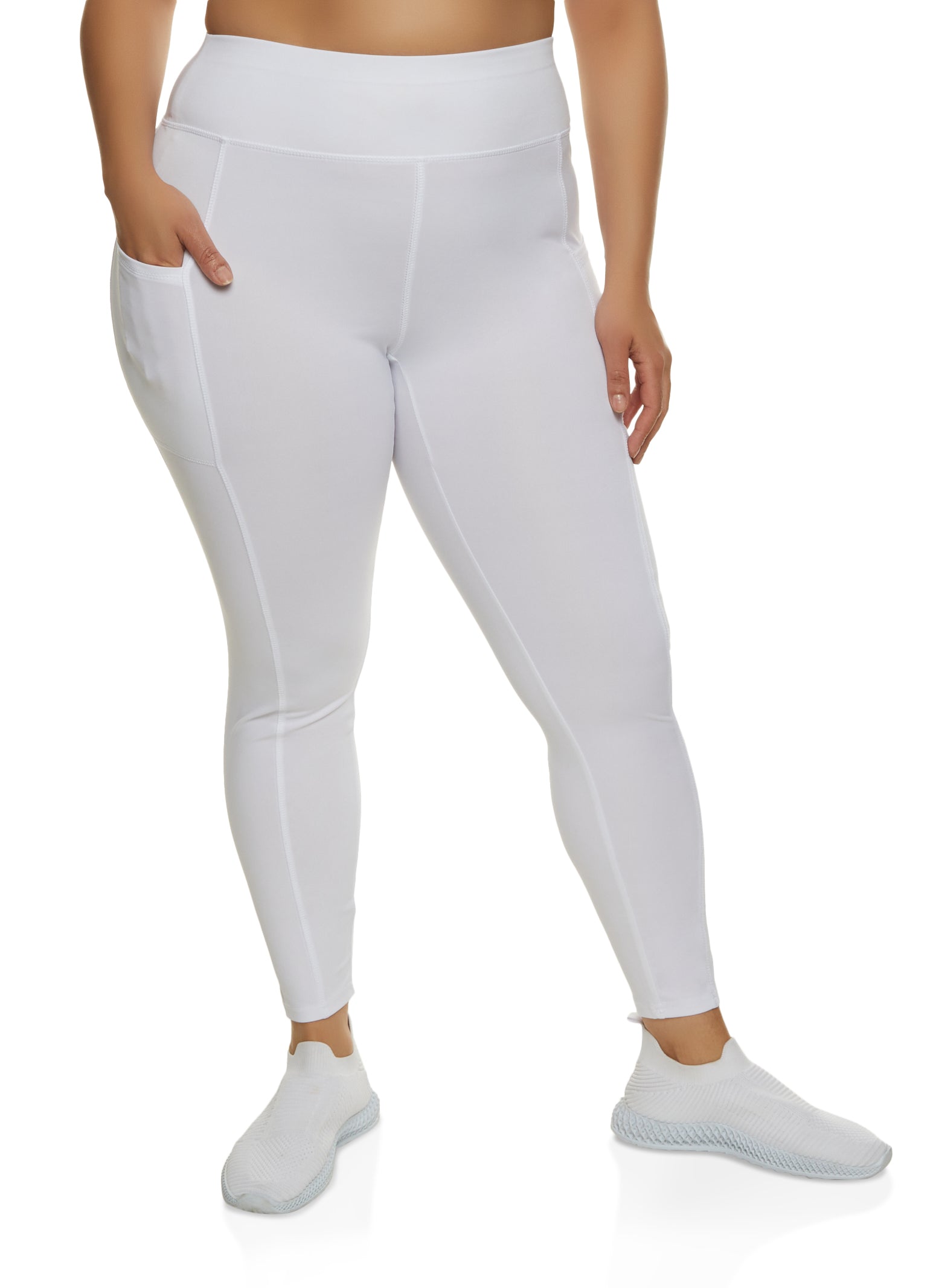 Shop Plus Size Willow Hem Detail Legging in White, Sizes 12-30