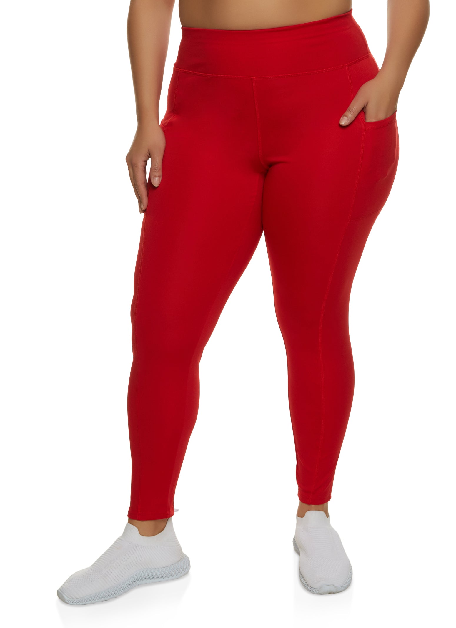 Extra Plus SIZE Red Fall Winter Buffalo Red Black Leggings Fits Sizes 16-22  NWT 
