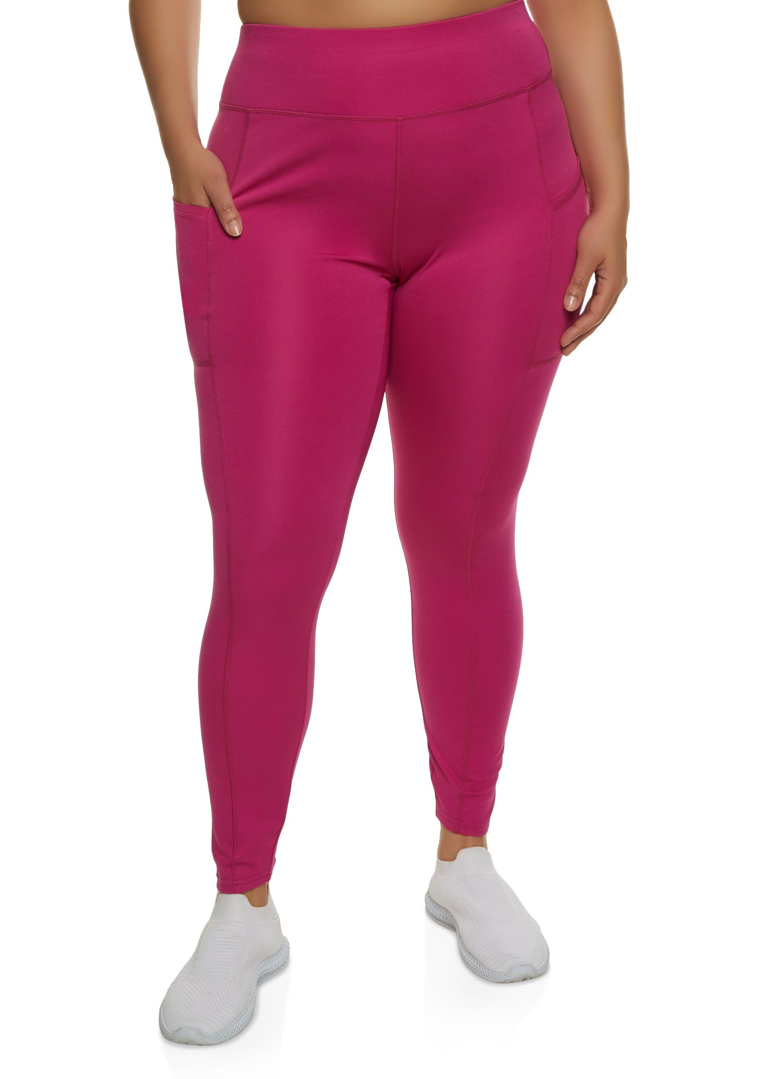 Plus Size Patterned Leggings  Pink Connected Circles – BillingtonPix