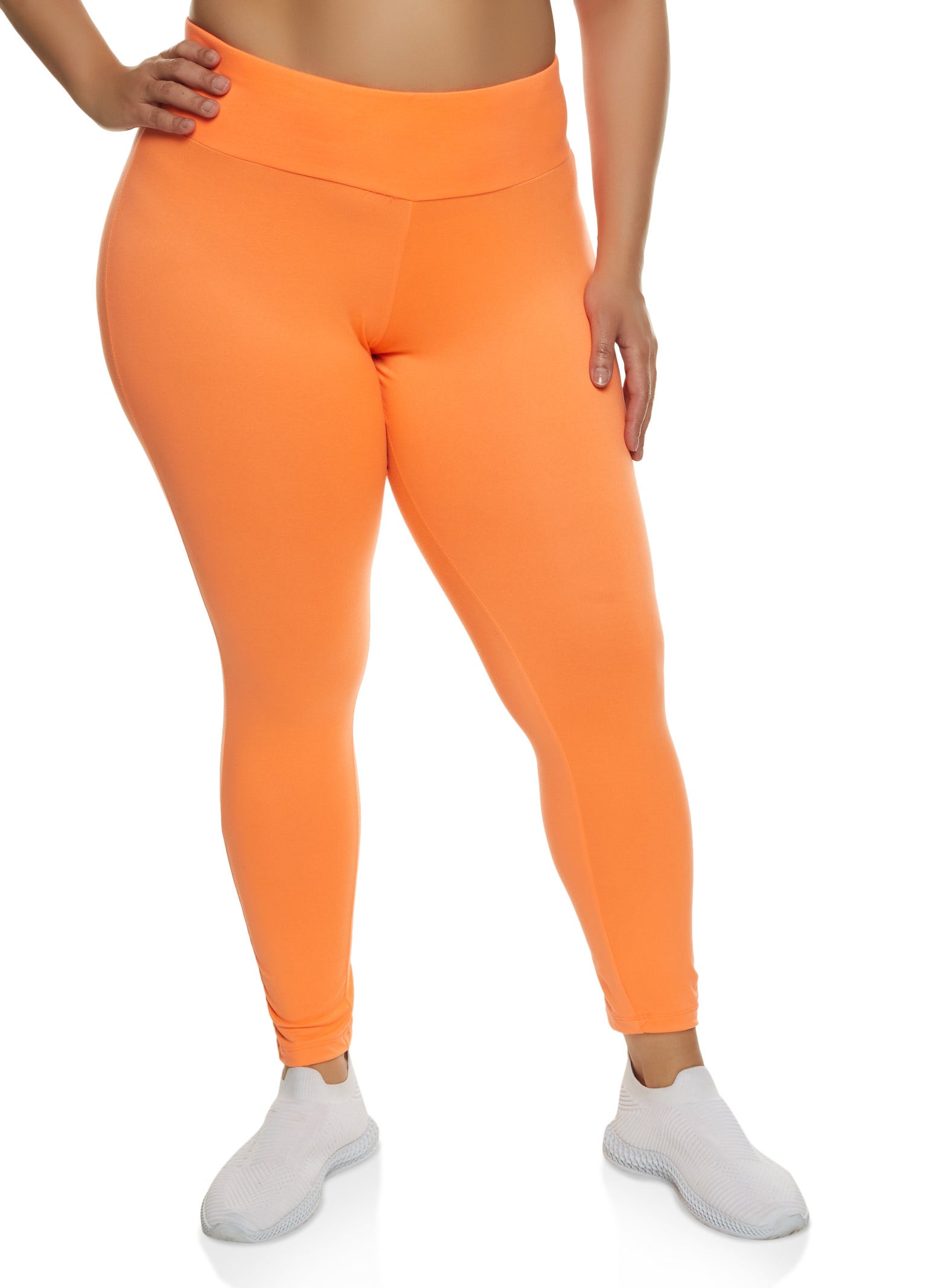 Tangerine Orange Plus Size Leggings  Plus size leggings, Plus size,  Leggings