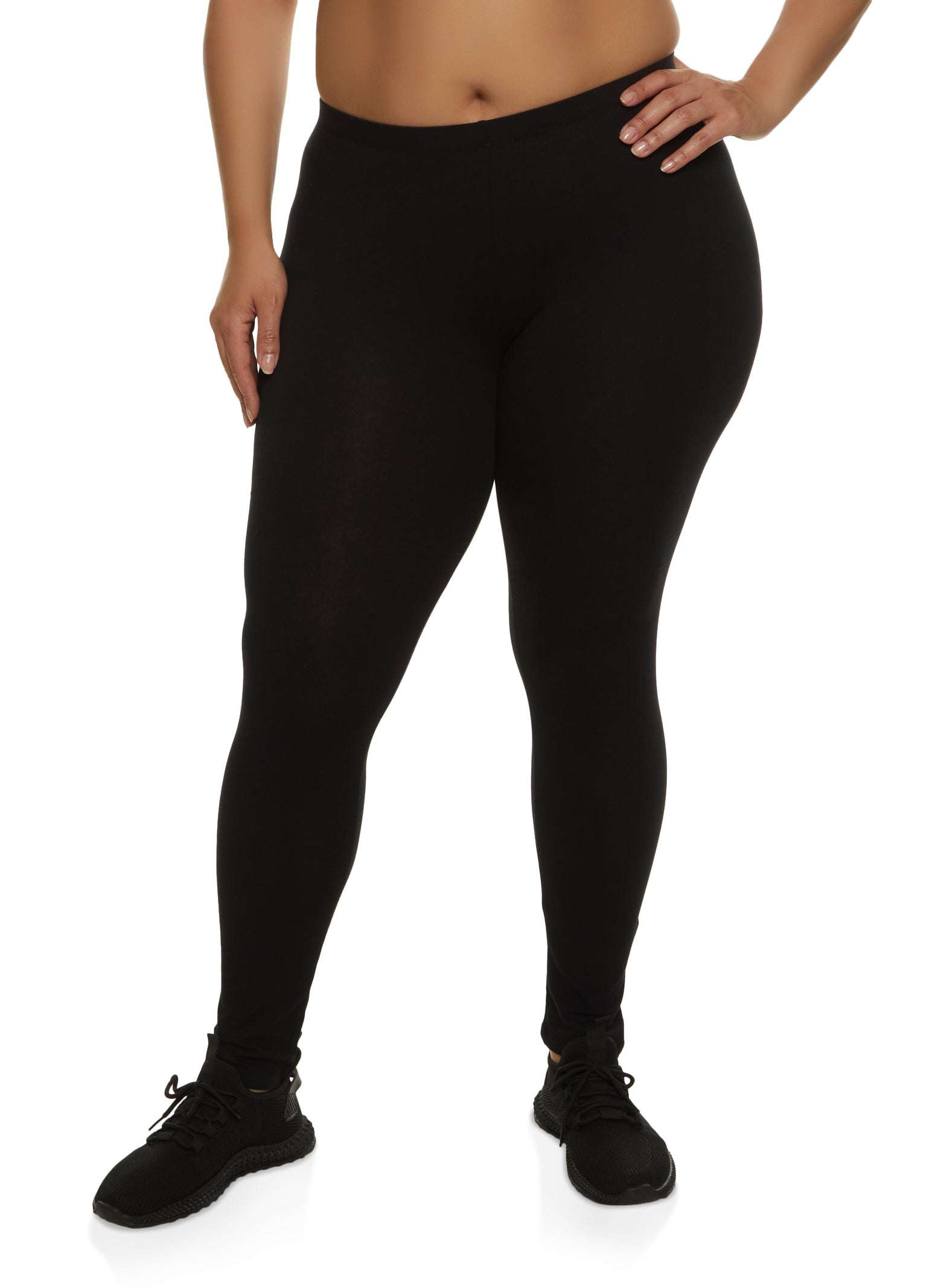 Womens Plus Basic High Waist Leggings,