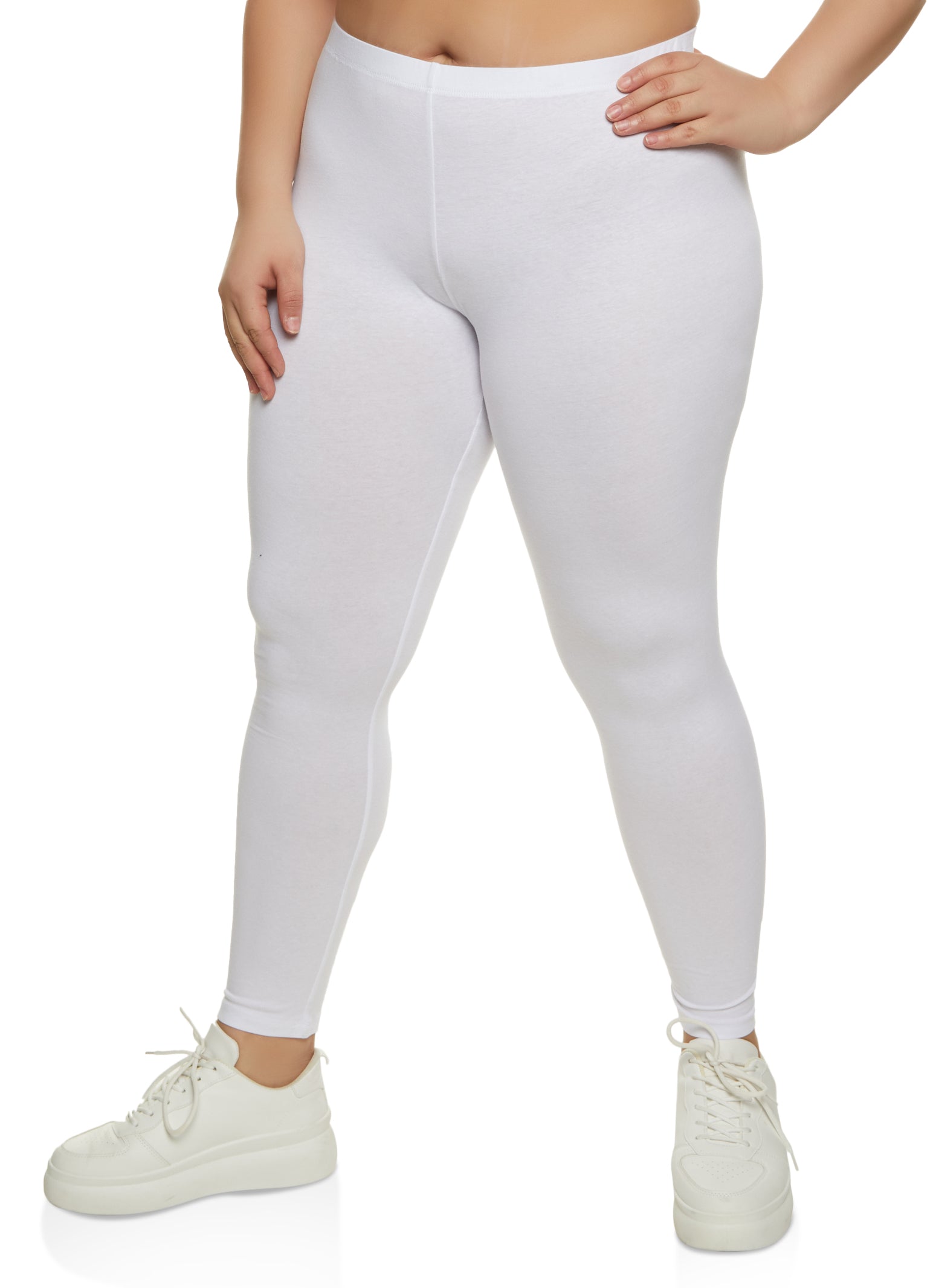 White Plus Size Leggings