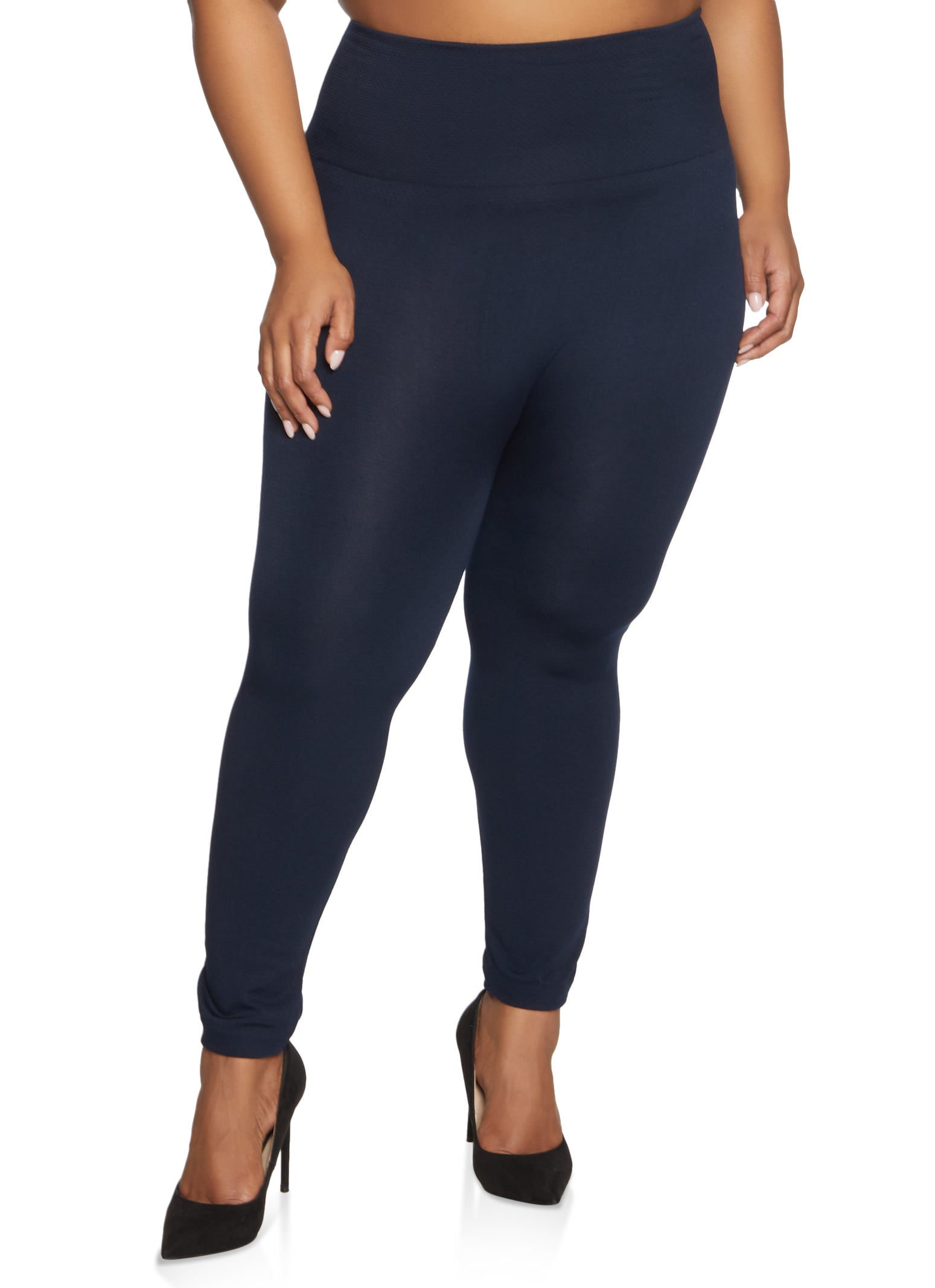 Plus Size Fleece Lined High Waisted Leggings 6317