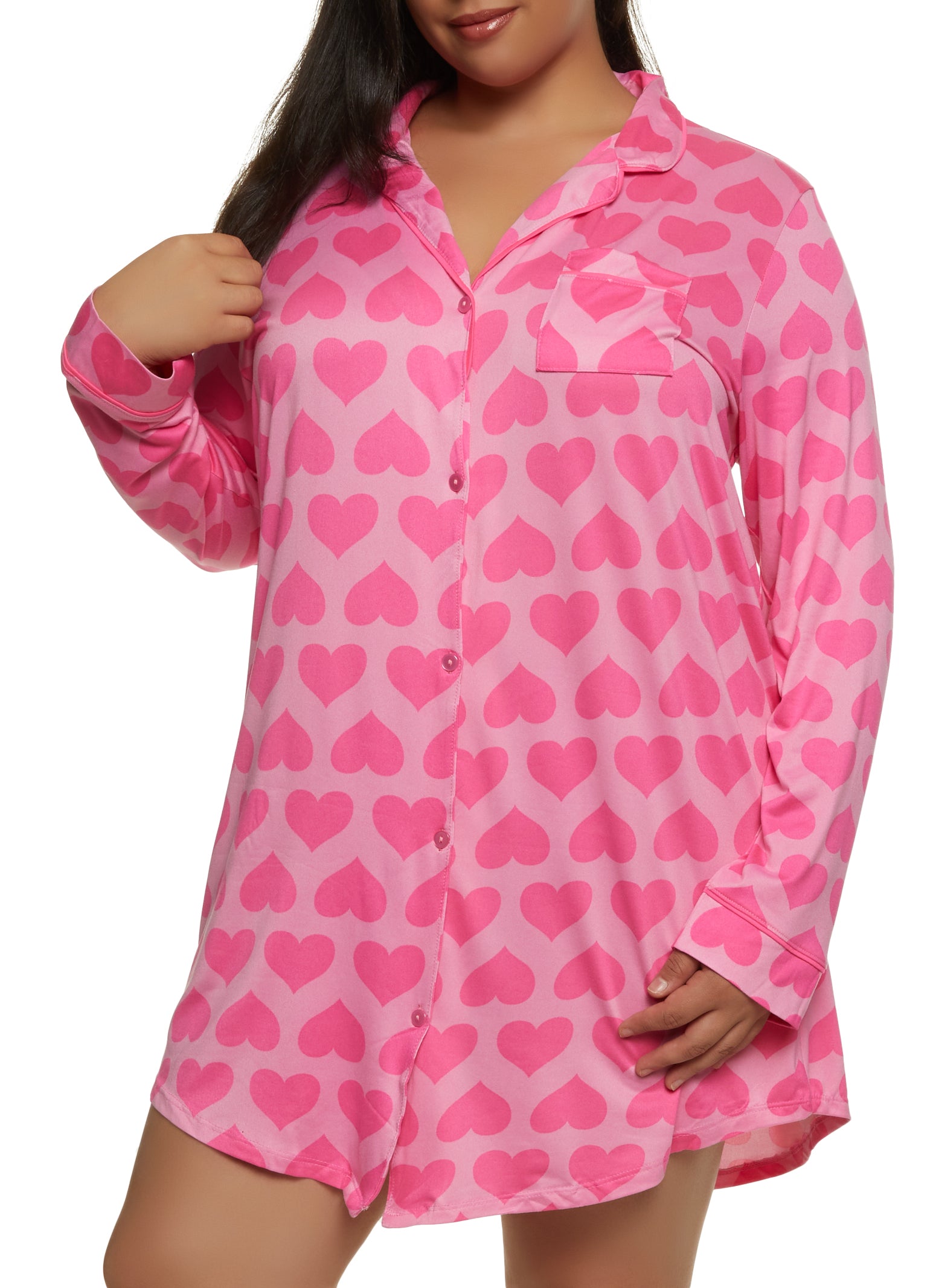 Rainbow Shops Womens Plus Size Under the Stars Pajama Top and Printed Lounge  Pants, Pink, Size 3X