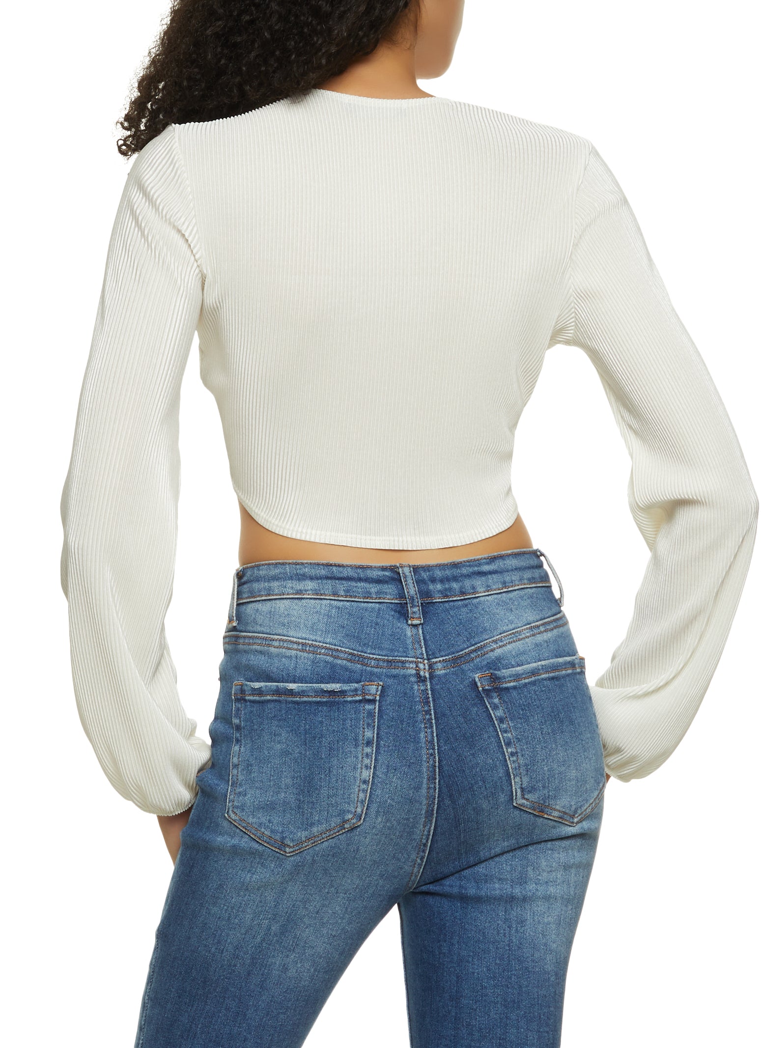 A-Lab Zowie White Tie Front Crop Top