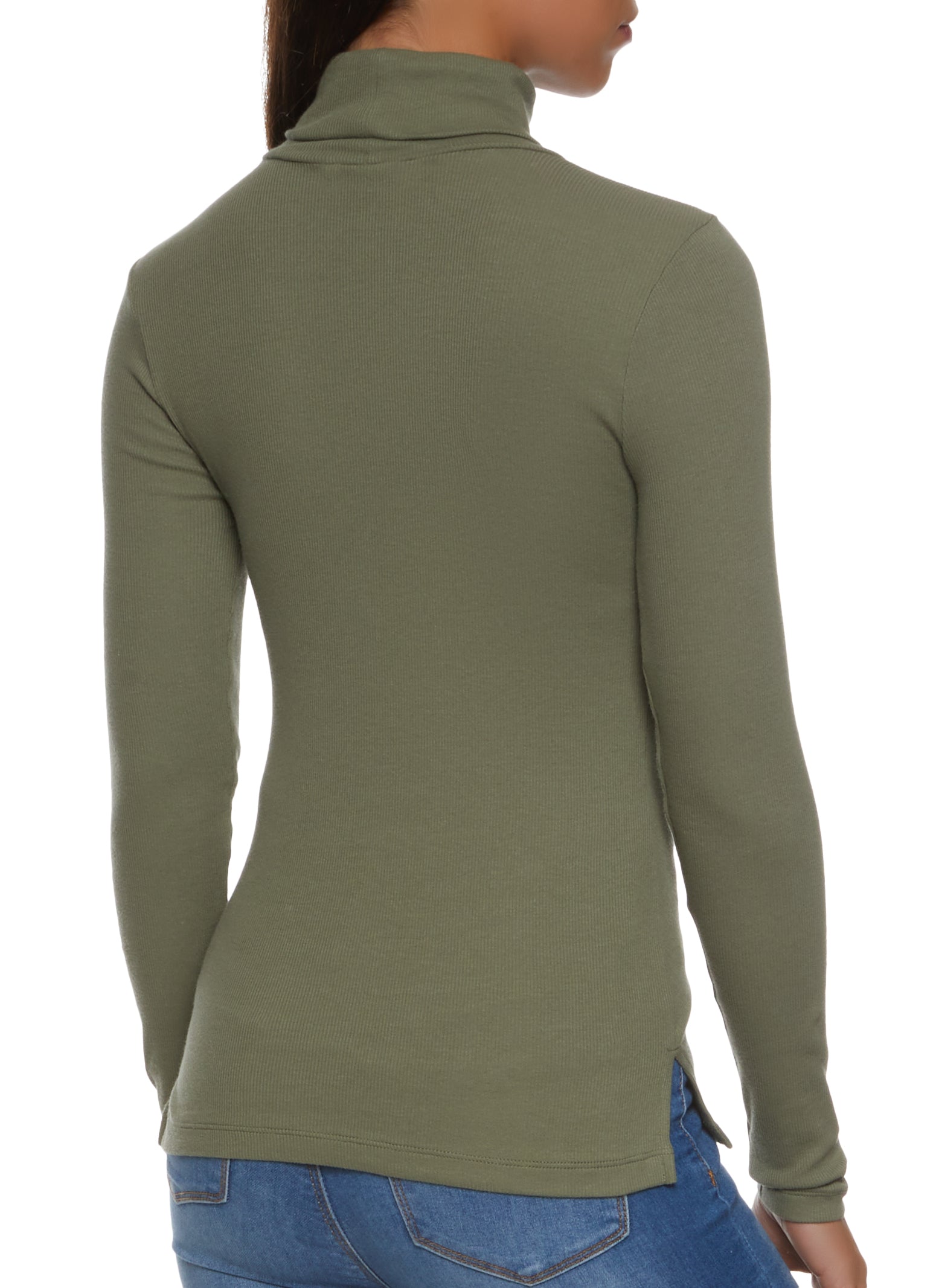 Womens Basic Turtleneck Long Sleeve Top,