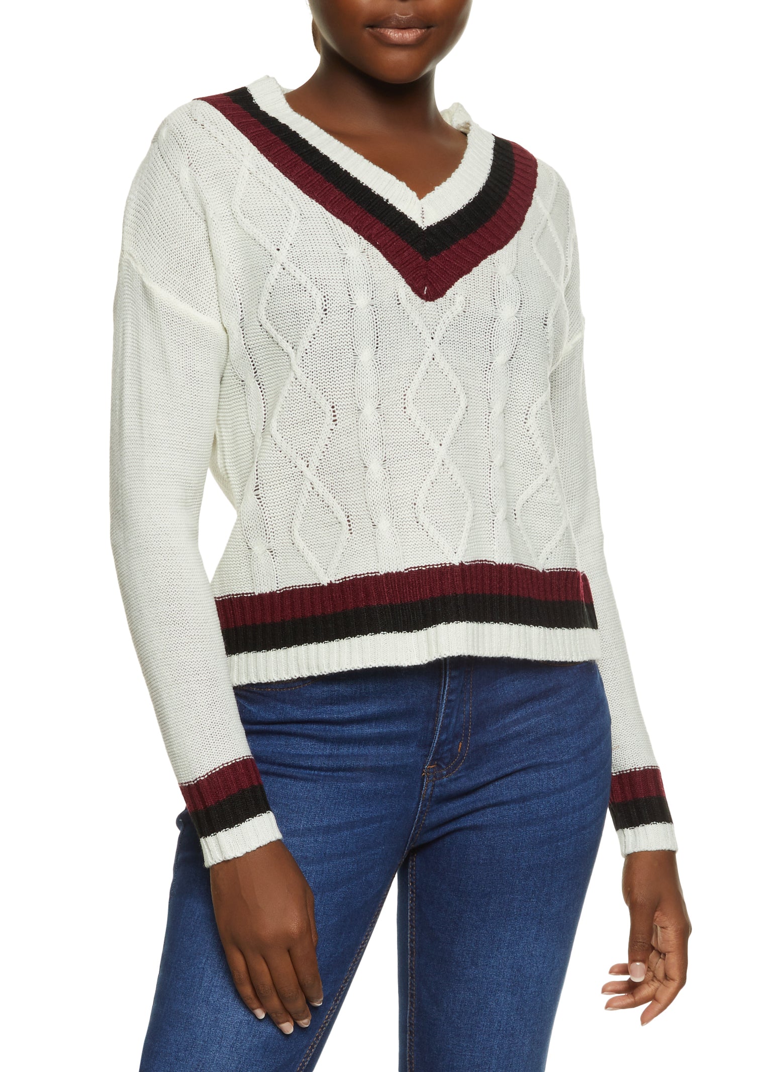 V Neck Long Sleeve Sweater