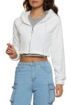 Womens Quilted Plush Zip Front Hoodie,  , 