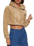 Womens Quilted Plush Zip Front Hoodie,  , 
