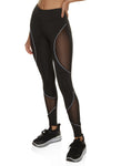 Womens Contrast Trim Mesh Insert Active Leggings, ,