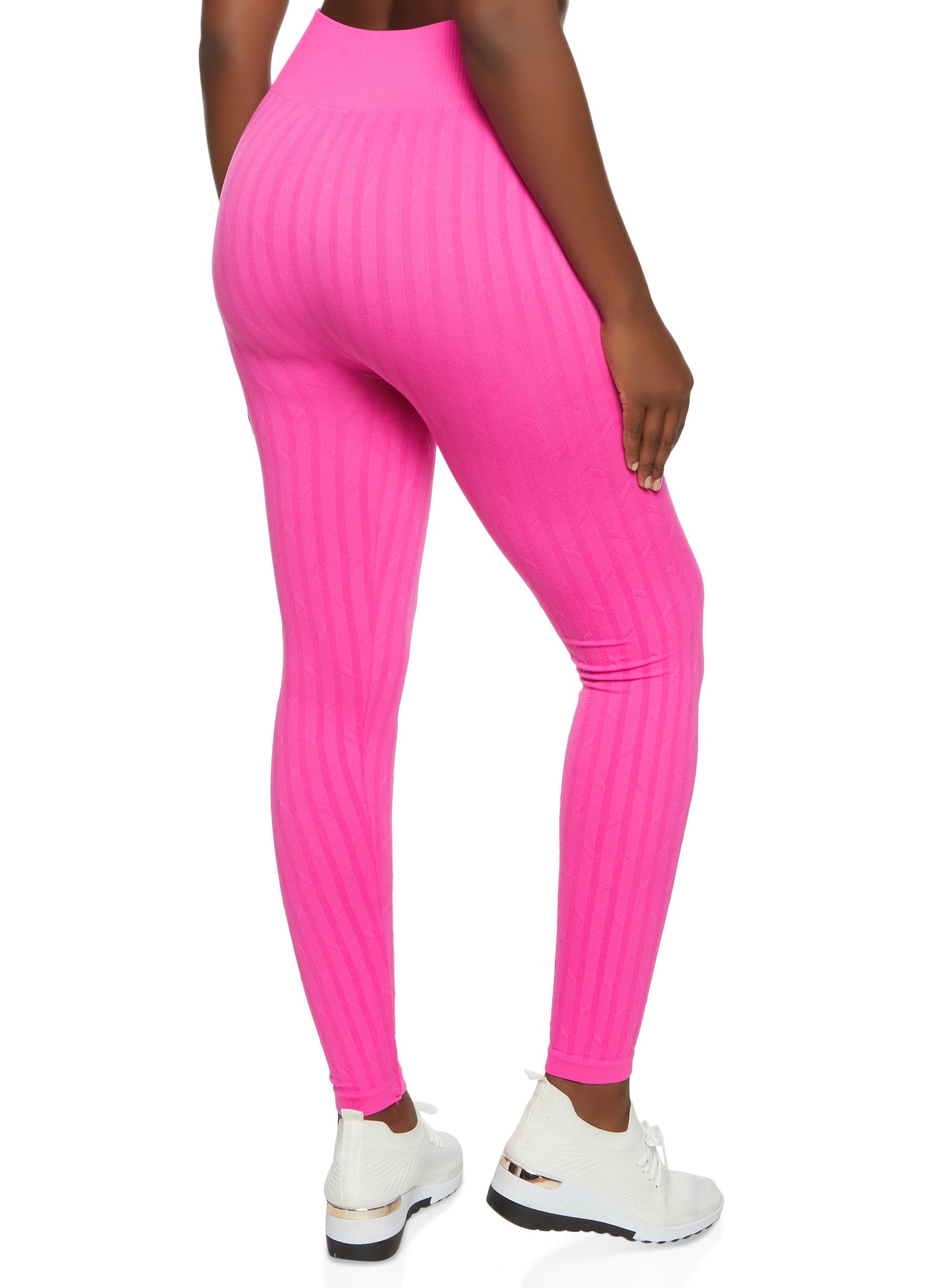 Pink Seamless Ribbed Leggings