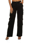 Womens Wide Leg Cargo Jeans, ,