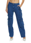 Womens Wide Leg Cargo Jeans, ,