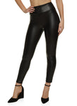 Womens Faux-leather Cropped  Leggings by Rainbow Shops