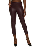 Womens Faux Leather Cropped Leggings, ,