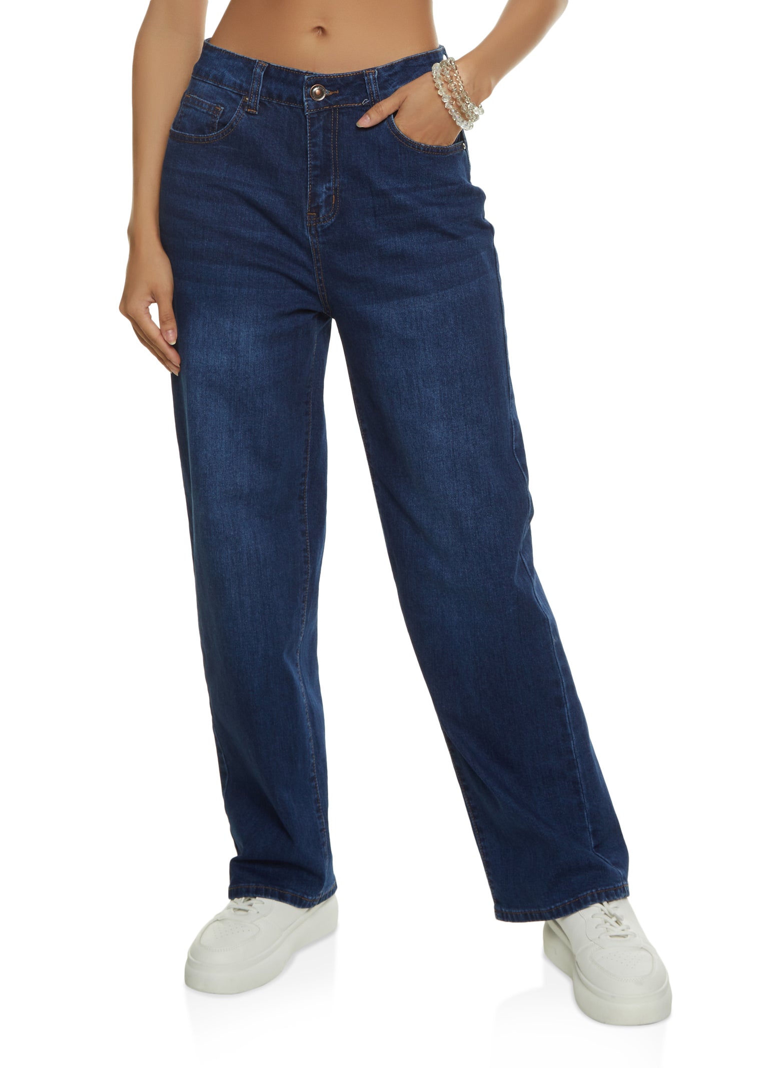 Buy HIGH-WAIST BLUE WIDE-LEG JEANS for Women Online in India