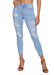 Womens Wax Mid Rise Distressed Jeans, ,