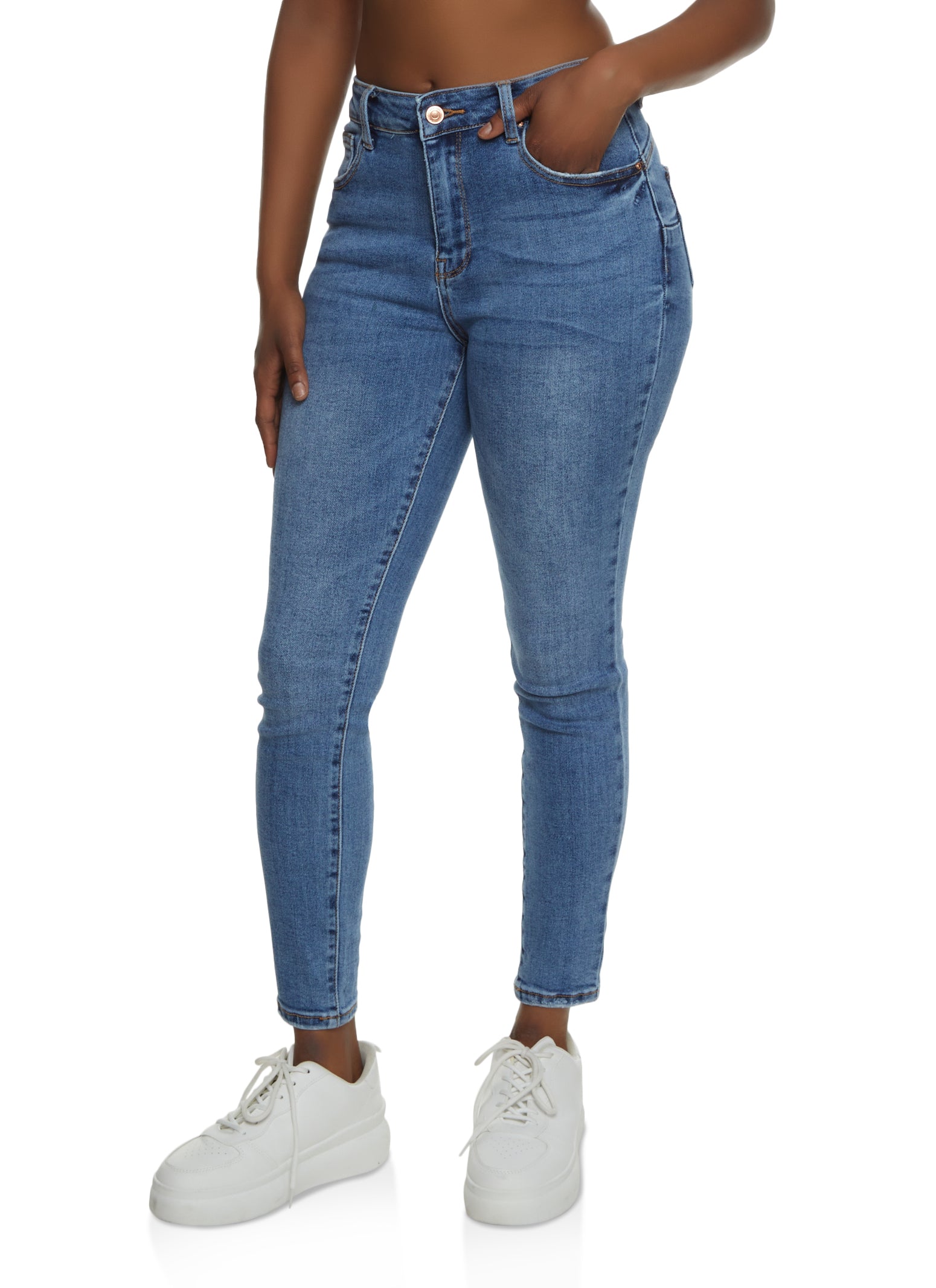 Waxed slim crop jeans - Women