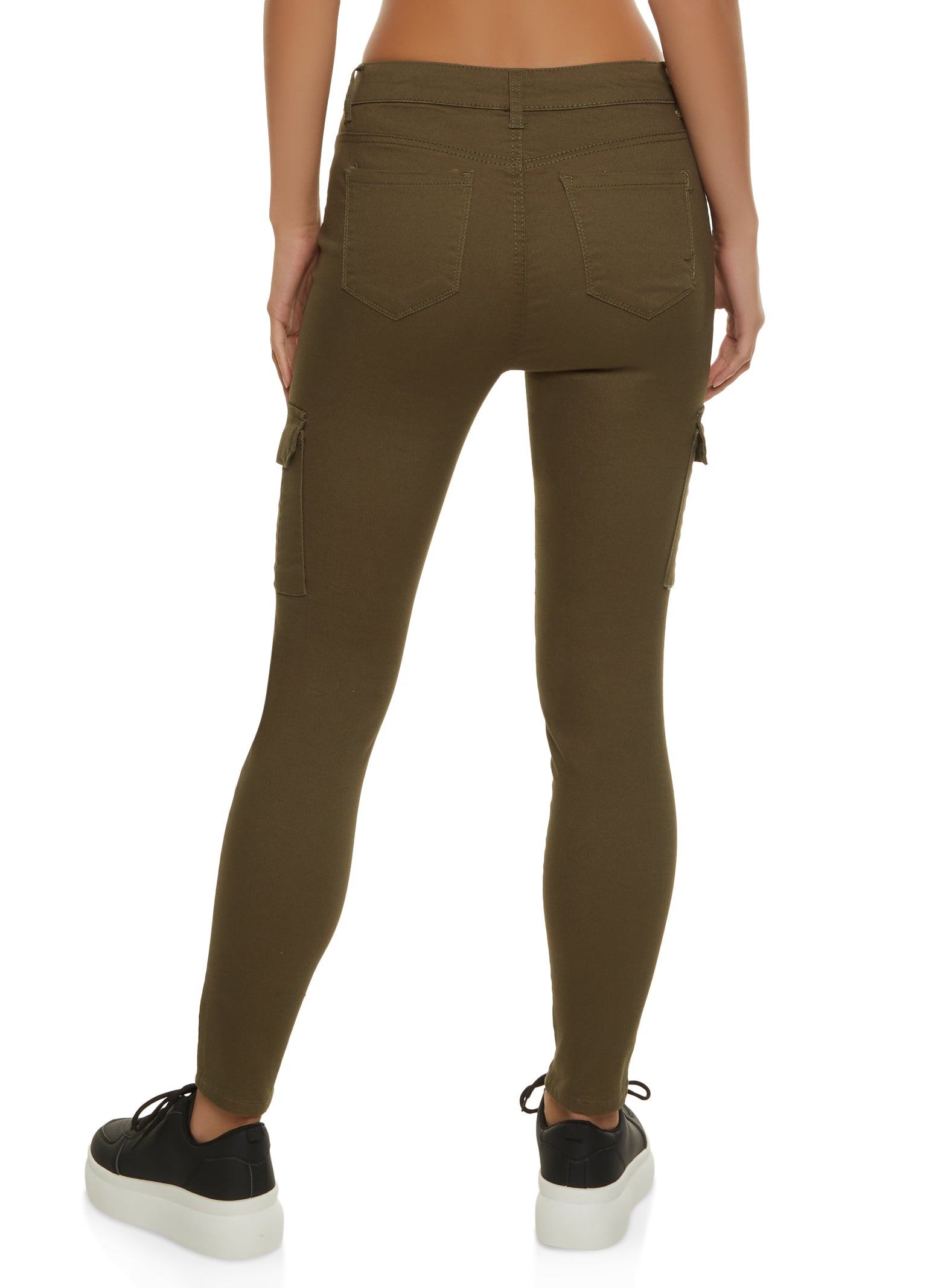 Womens Twill Skinny Cargo Pants,