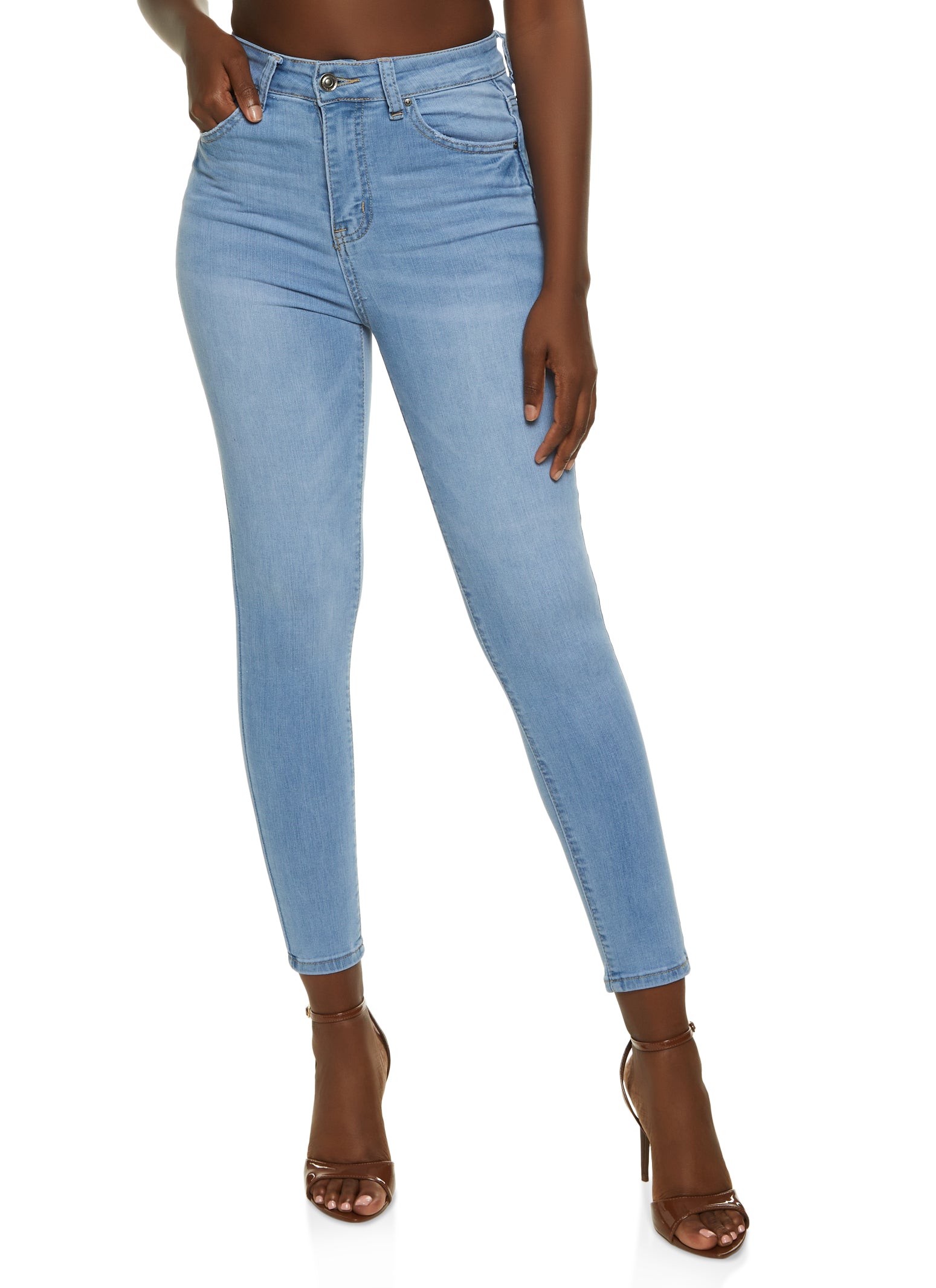 Plus Size WAX 3 Button High Waist Jeans