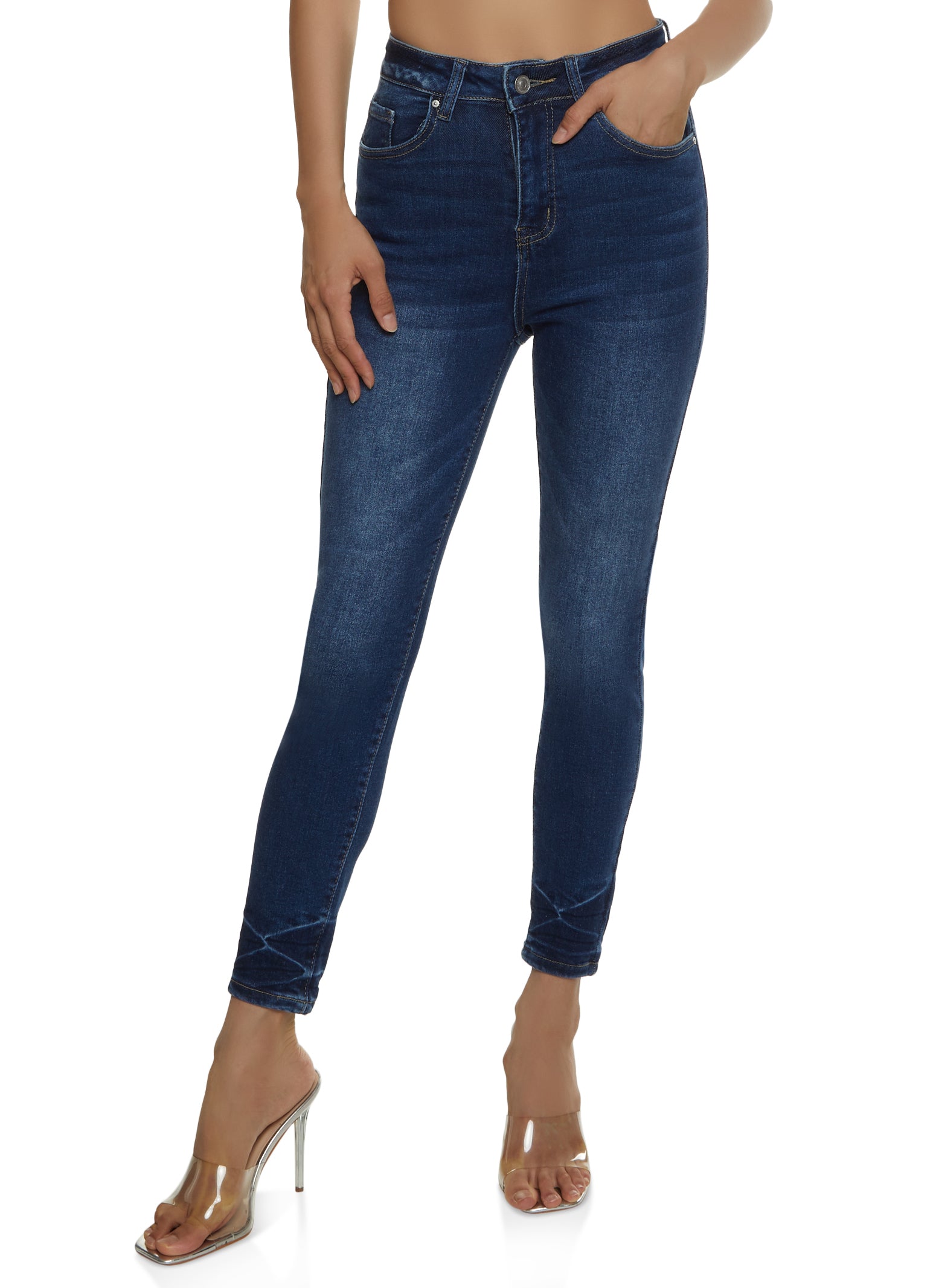 Womens WAX Whiskered Skinny Jeans, Blue, Size 3