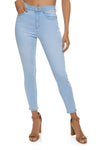Womens Wax Solid High Waisted Skinny Jeans, ,