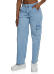 Womens Wax Whiskered Straight Leg Cargo Jeans, ,