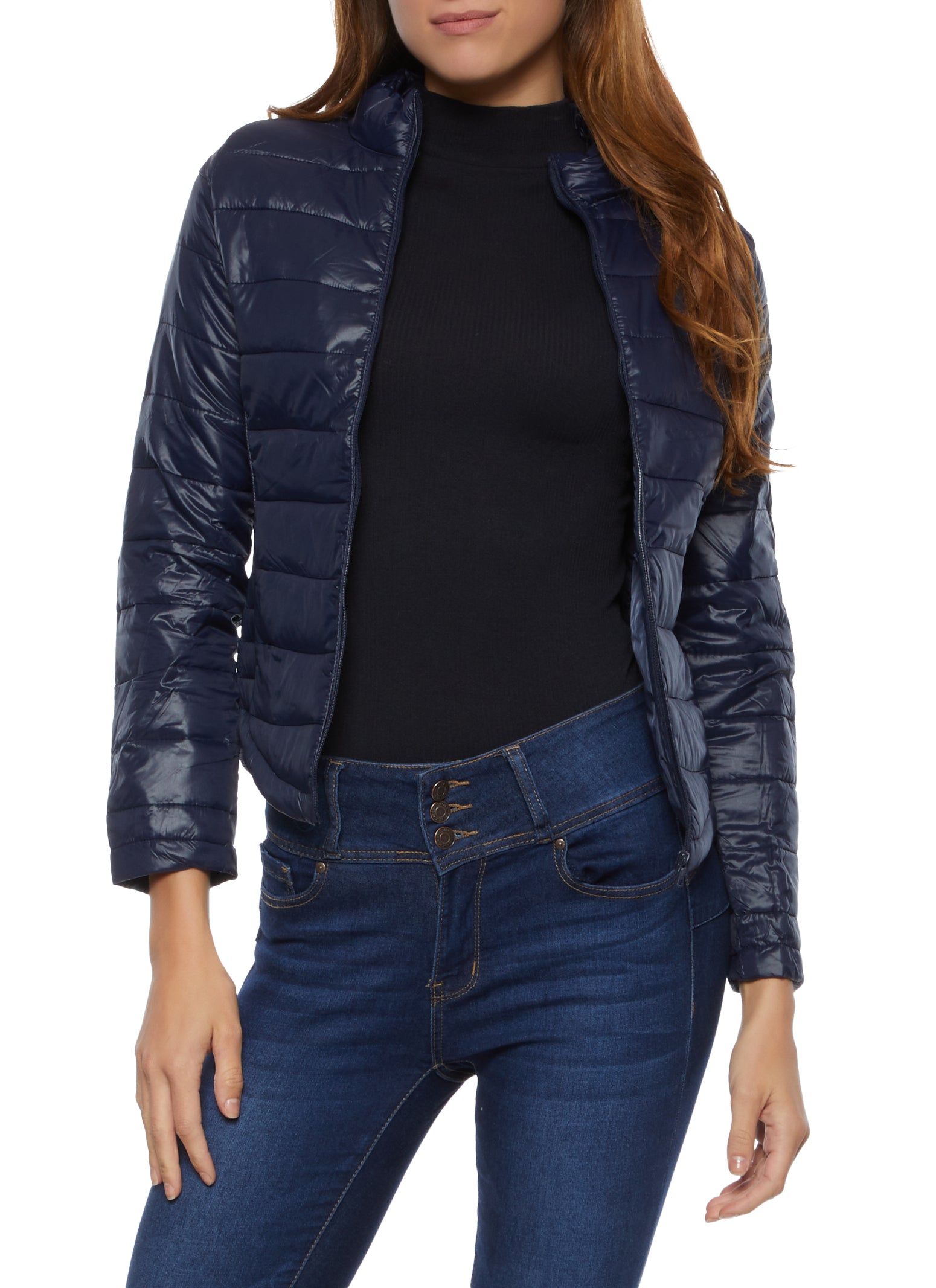 Quilted Mock Neck Puffer Jacket