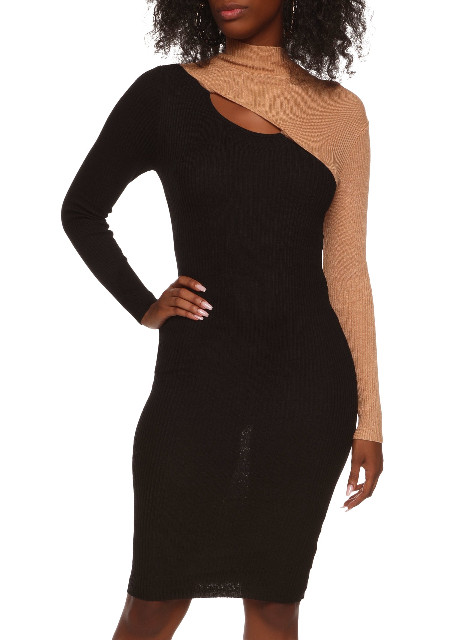 Long sleeve keyhole on sale dress