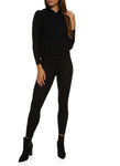 Womens Cable Knit Hooded Sweater And Leggings Set, ,