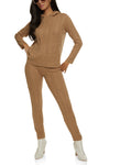 Womens Cable Knit Hooded Sweater And Leggings Set, ,