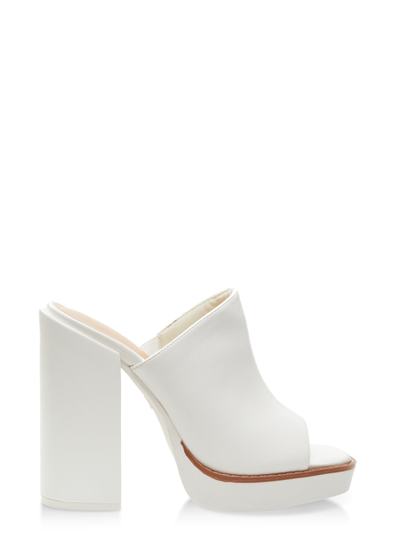 Platform Block Heel Slide Sandals