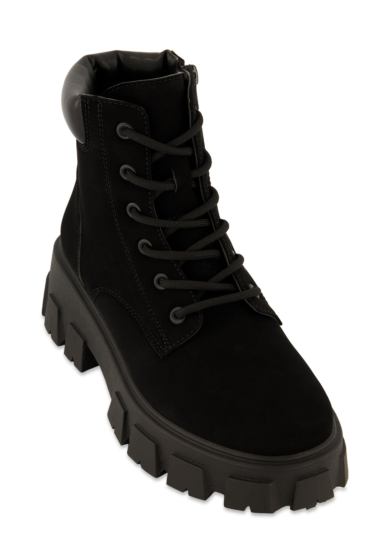 Womens Lace Up Lug Sole Combat Boots,