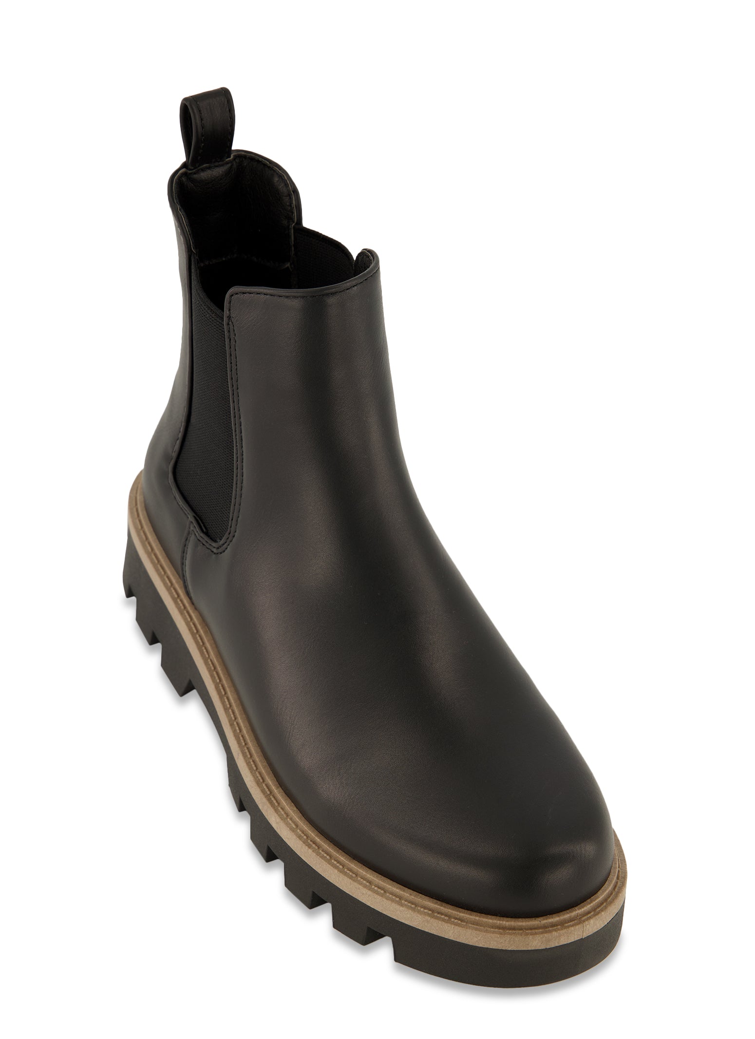 Womens Lug Sole Chelsea Boots, Black, Size 9