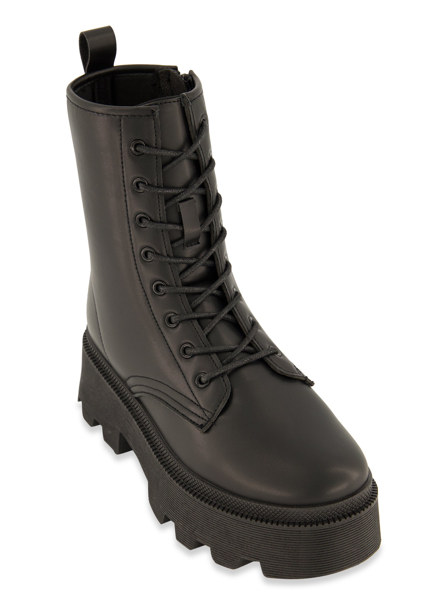 Womens Platform Lug Sole Combat Boots, 9